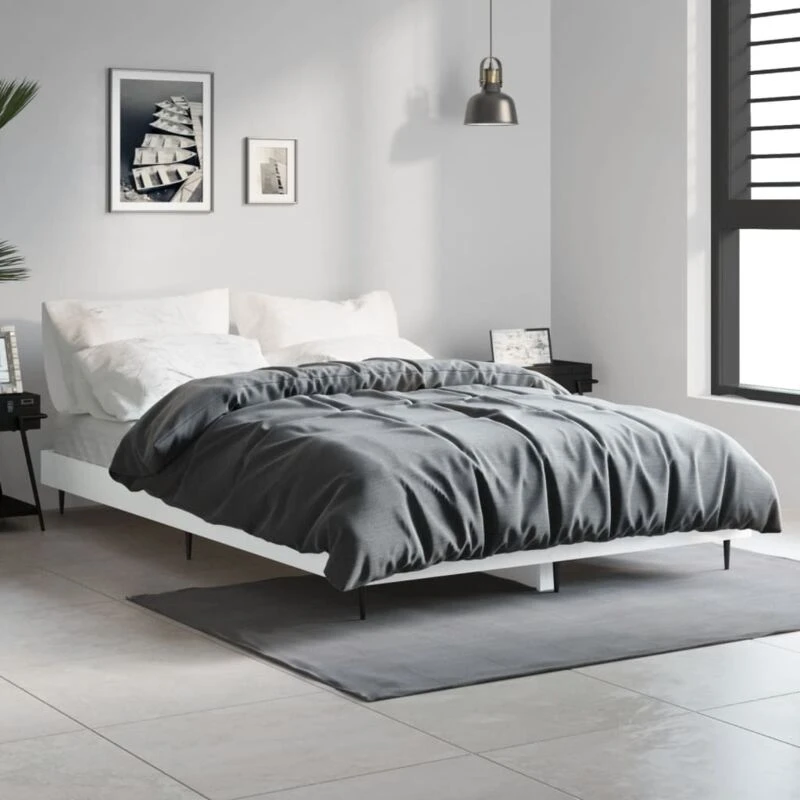 Image of VIDAXL Bed Frame without Mattress White 120x190cm Small Double Engineered Wood Vidaxl 8720845797782