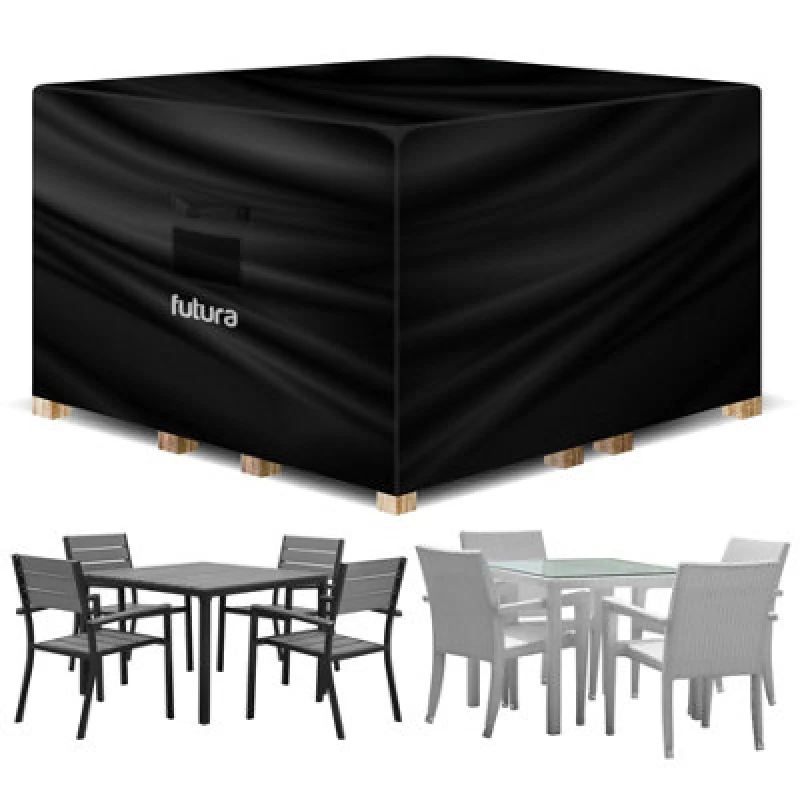 Image of Futura 420D Square 250X250X90Cm Waterproof Garden Furniture Cover, Outdoor Patio Weatherproof Rattan Sofa Shield