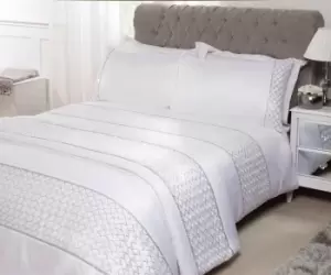 Image of Isabella Rose Charlotte Sequin Panel Luxury Duvet Set - White - Double TJ Hughes