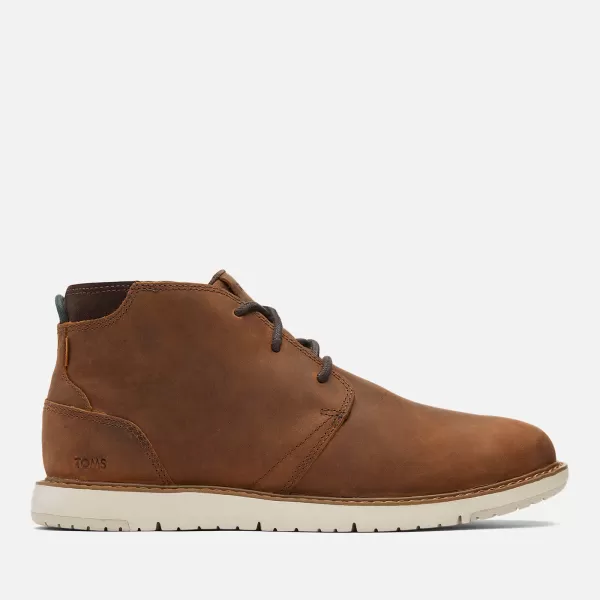 Image of TOMS Mens Navi Waterproof Chukka Boots - Brown - UK 10