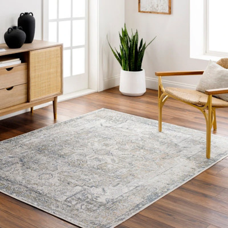 Image of Livabliss Machine Washable Traditionnal Boho Taupe Vivian Area Rug 160 X 213cm - Easy Care, Ideal For Living Room & Bedroom