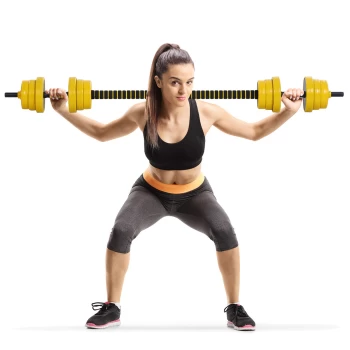 Image of HOMCOM 20KGS Dumbbell & Barbell Adjustable Set Plate Bar Clamp Rod Home Gym Sports Area Exercise Ergonomic