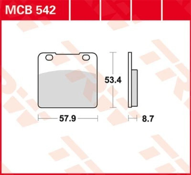 Image of TRW Organic Allround MCB542 Brake pad set Brake Pad Set, disc brake (402)