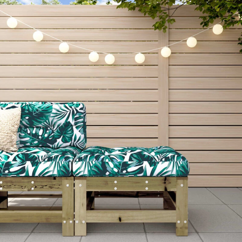 Image of vidaXL Garden Footstool with Cushion Impregnated Wood Pine, Brown 825673