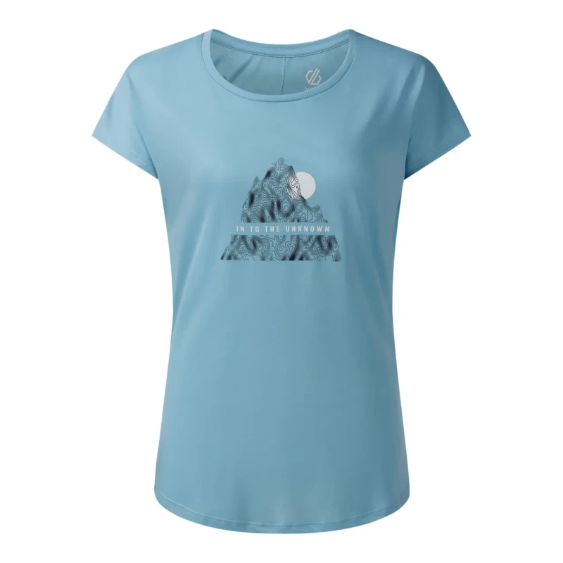Image of Dare 2b Womens Serenity Short Sleeved Graphic T-Shirt in Light Blue Size: 10 Light Blue Female 10