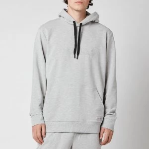Image of Calvin Klein Mens Pullover Chest Logo Hoodie - Grey Heather - XL