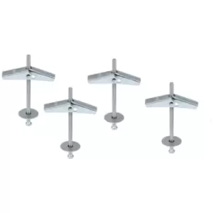Image of Plasterboard Spring Toggle Fixings With Screws Hollow Cavity Anchors - Size M4 x 50mm - Pack of 10