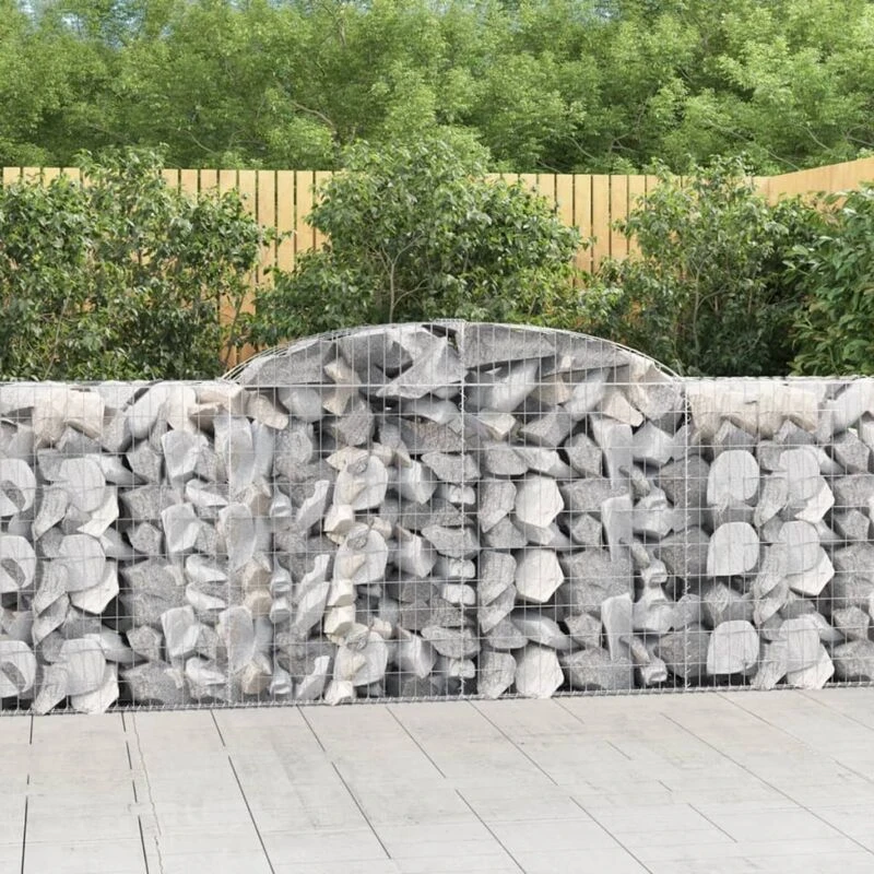 Image of vidaXL Arched Gabion Baskets 11 pcs 300x50x100/120cm Galvanised Iron, Silver 3146710