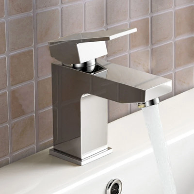 Image of Nes Home Aldo Bathroom Cloakroom Basin Mixer Tap & Waste Chrome Silver