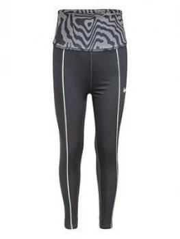 Image of Nike Younger Girls Dri-FIT Printed Leggings - Black, Size 6-7 Years