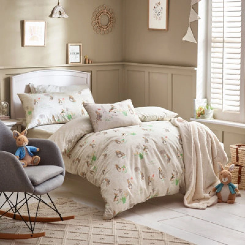 Image of Peter Rabbit Classic Single Duvet Cover Set, Cotton, Natural