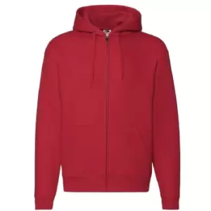 Image of Fruit Of The Loom Mens Zip Through Hooded Sweatshirt / Hoodie (S) (Red)