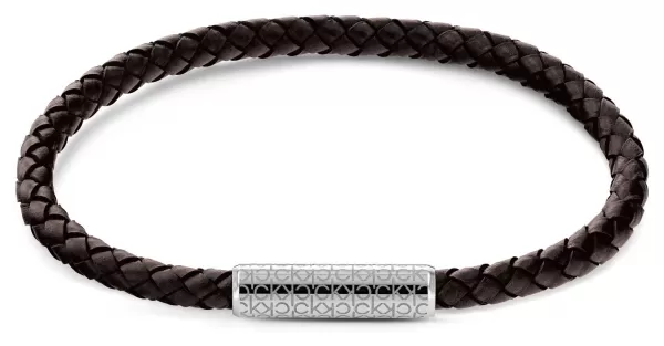 Image of Calvin Klein 35000102 Mens Brown Leather and Stainless Jewellery