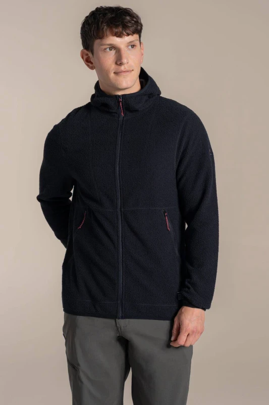 Image of Craghoppers Mens Compresslite Fleece Hooded Jacket in Black Size: 2XL Black Male 2XL