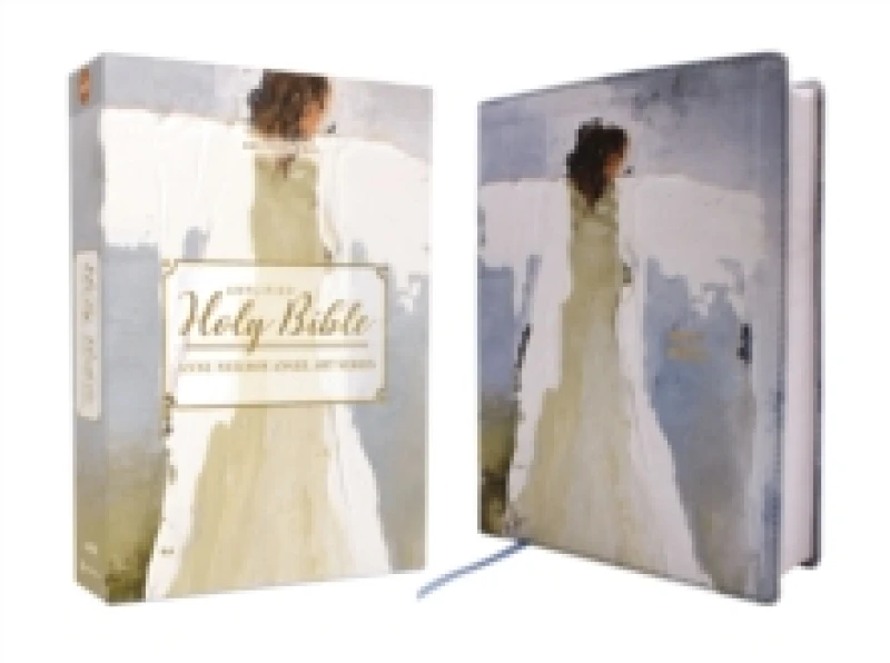 Image of Amplified Holy Bible, Anne Neilson Angel Art Series, Leathersoft, Blue Leather / fine binding