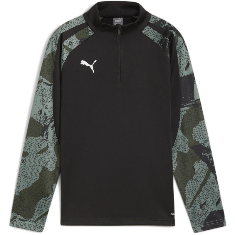 Image of Puma Individualligacamo quarter Zip Jr Fleece Boys - Black 7 - 8 Years