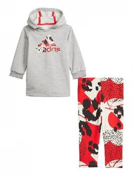 Image of adidas Infant Girls I Dress Set - Grey/Red, Size 6-9 Months, Women