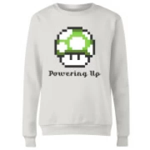 Image of Nintendo Super Mario Powering Up Womens Sweatshirt - White - L