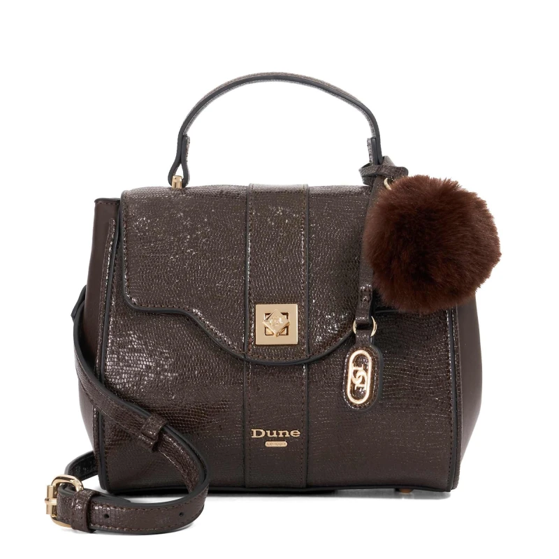 Image of Dune London Womens Dassios Top Handle Bag Dark Brown female One Size