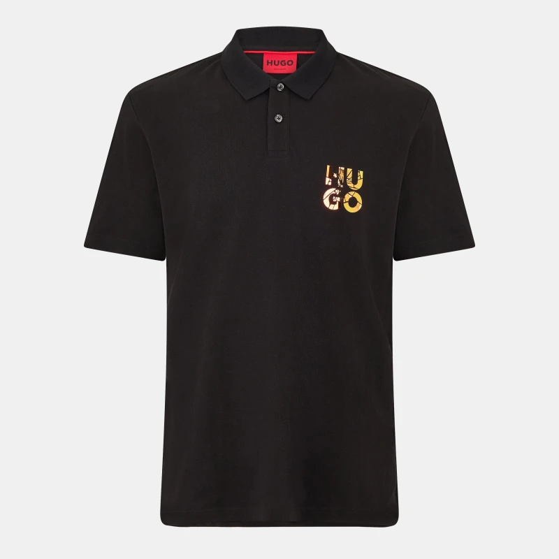 Image of Hugo Mens Short-Sleeve Polo Shirt Black male XS