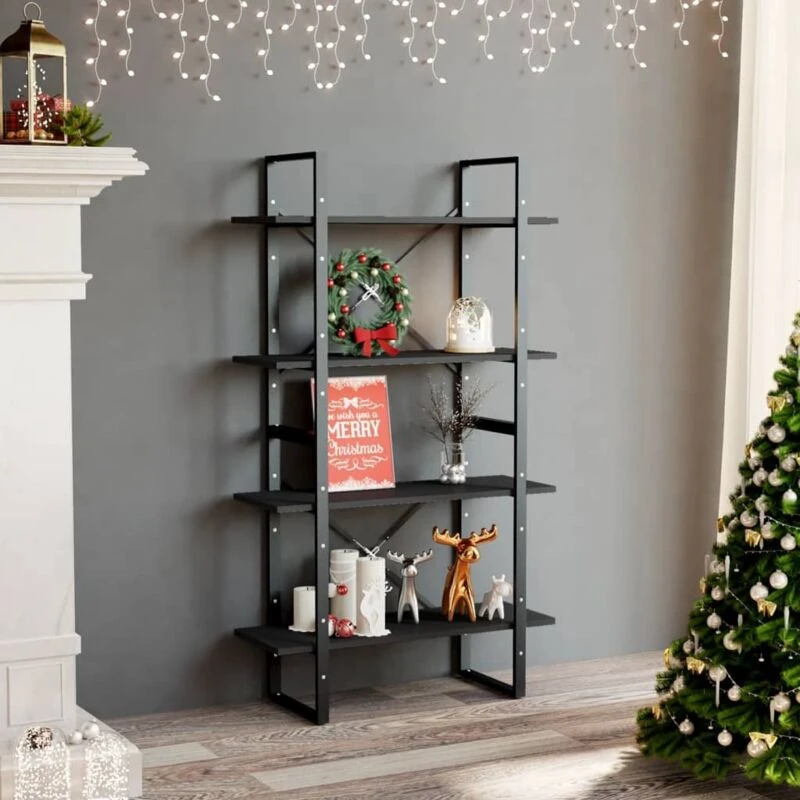 Image of VIDAXL 4-Tier Book Cabinet Grey 80x30x140cm Engineered Wood Vidaxl 8720286567494