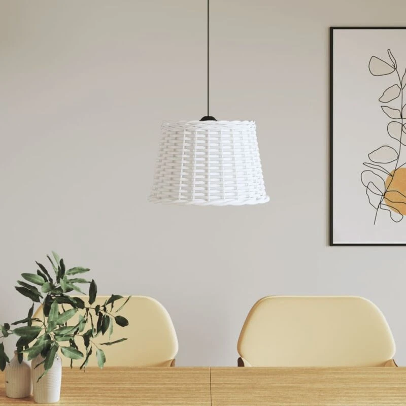Image of VIDAXL Vidaxl - Ceiling Lamp Shade White Ø40x26cm Wicker 8720845803421
