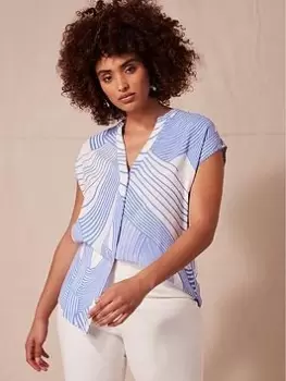 Image of Mint Velvet Blue Juniper Resort Shirt, Blue, Size L, Women