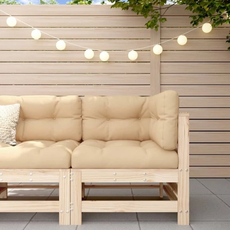 Image of VIDAXL Corner Sofa with Cushions Solid Wood Pine Vidaxl 8720845802561