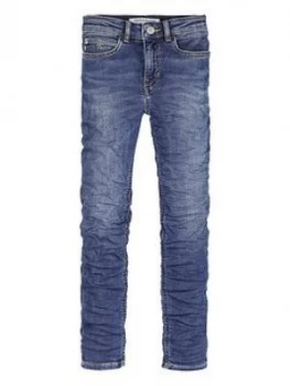 Image of Calvin Klein Jeans Girls Skinny High Rise Jeans - Blue