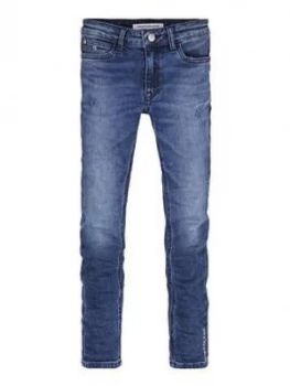 Image of Calvin Klein Jeans Girls Skinny Mid Rise Jean - Blue