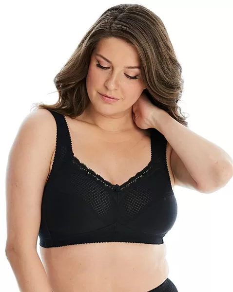 Image of Miss Mary of Sweden Miss Mary Diamond Cotton Bra Black Female 36E CN97505