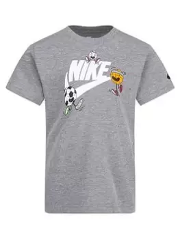Image of Nike Younger Boys Nikemojii Futura Ss Tee, Grey, Size 5-6 Years