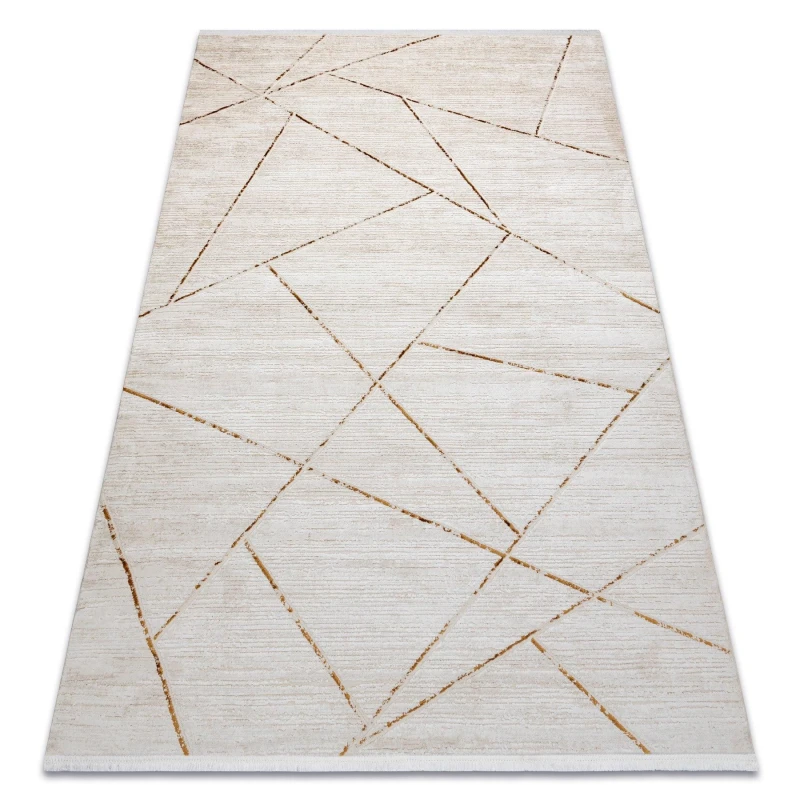 Image of RugsX Modern Carpet Duke 51557 Cream / Gold - Geometric, Structured, Very So 80X150 Cm