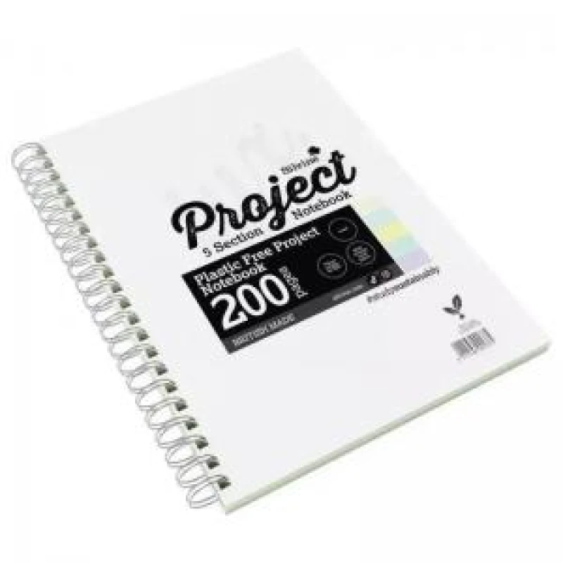 Image of Silvine Luxpad SEN Tinted Paper Project Book A4 Plastic Free With 5 Coloured Sections 200 Page Ruled With Margin (Pack 5) - LUXPBTIN LUXPBTIN
