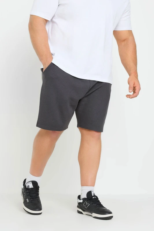 Image of BadRhino Mens Diamond Quilted Jogger Shorts in Grey Size: 2XL Grey Male 2XL