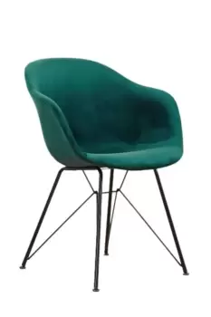 Image of ''Valentina' Velvet Upholstered Dining Chair Single