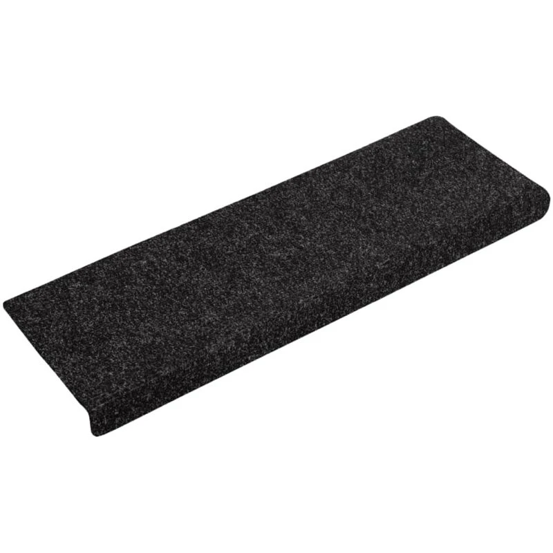 Image of VIDAXL Stair Mats 15 pcs Needle Punch 65x21x4cm Black Vidaxl 8719883863481