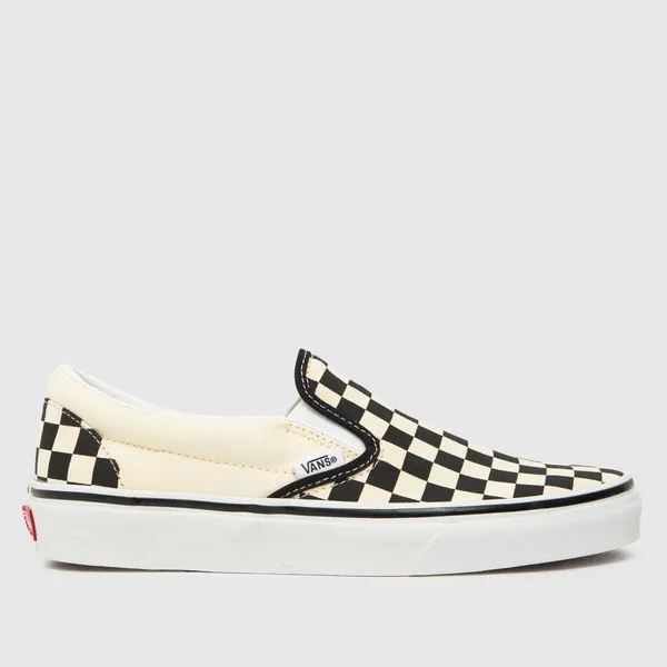 Image of Vans classic checkerboard slip on trainers in Black & cream Black/White UK 11