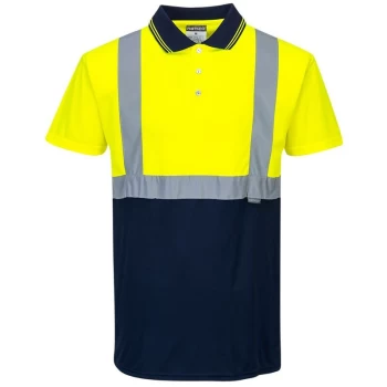 Image of S479YNRXXXL - sz 3XL Two-Tone Polo - Yellow/Navy - Portwest