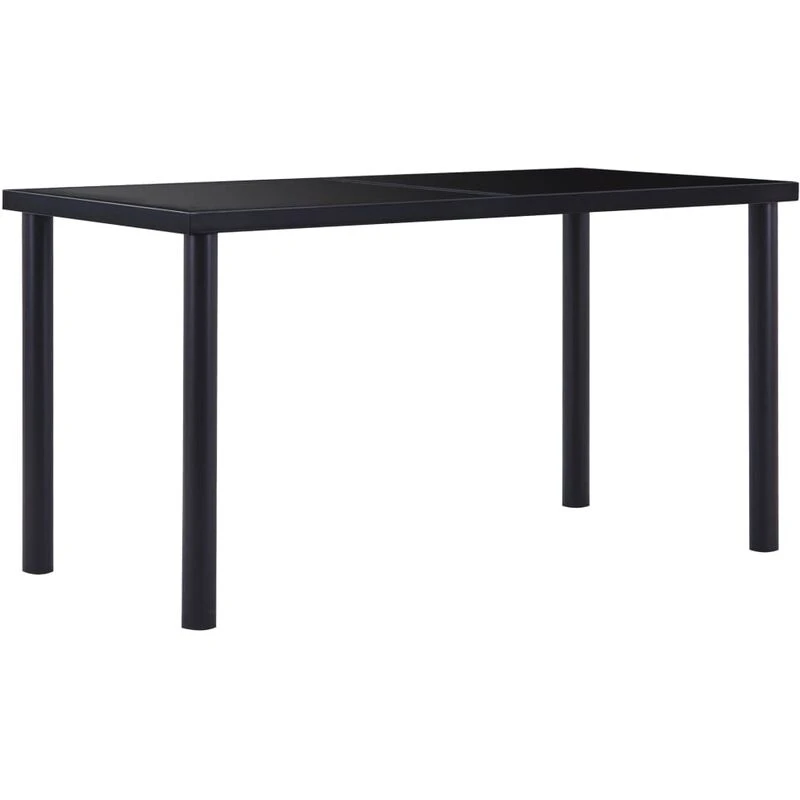 Image of VIDAXL Dining Table Black 140x70x75cm Tempered Glass Vidaxl 281853