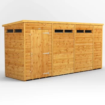 Image of 14x4 Power Pent Security Shed - Brown