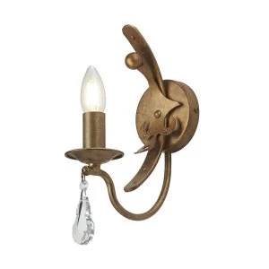Image of 1 Light Candle Wall Light - Gold Patina, E14