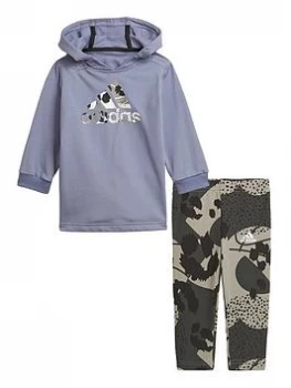 Image of adidas Infant Girls I Dress Set - Multi, Purple/Pink, Size 3-6 Months