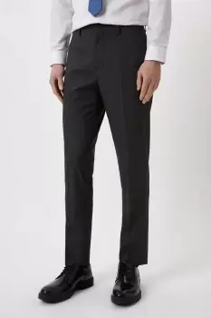 Image of Mens Slim Fit Charcoal Semi Plain Suit Trousers