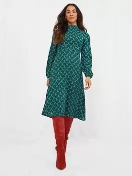 Image of Joe Browns Decadent Deco Midi Dress -green, Green, Size 10, Women