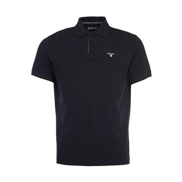 Image of Barbour Tartan Pique Polo Shirt Black/Modern 3XL