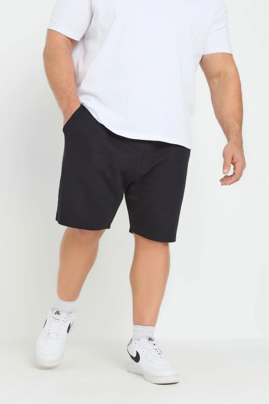 Image of BadRhino Mens Diamond Quilted Jogger Shorts in Dark Navy Size: Large Dark Navy Male L