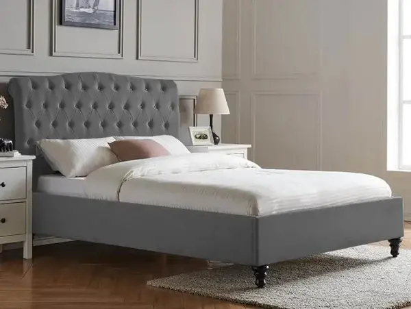Image of Limelight Rosa 5ft King Size Dark Grey Fabric Bed Frame