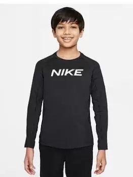 Image of Nike Older Boys Dri-FIT Long Sleeve Top - Black, Size L=12-13 Years