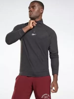 Image of Reebok Workout Ready Quarter-zip Sweatshirt, Black, Size S, Men